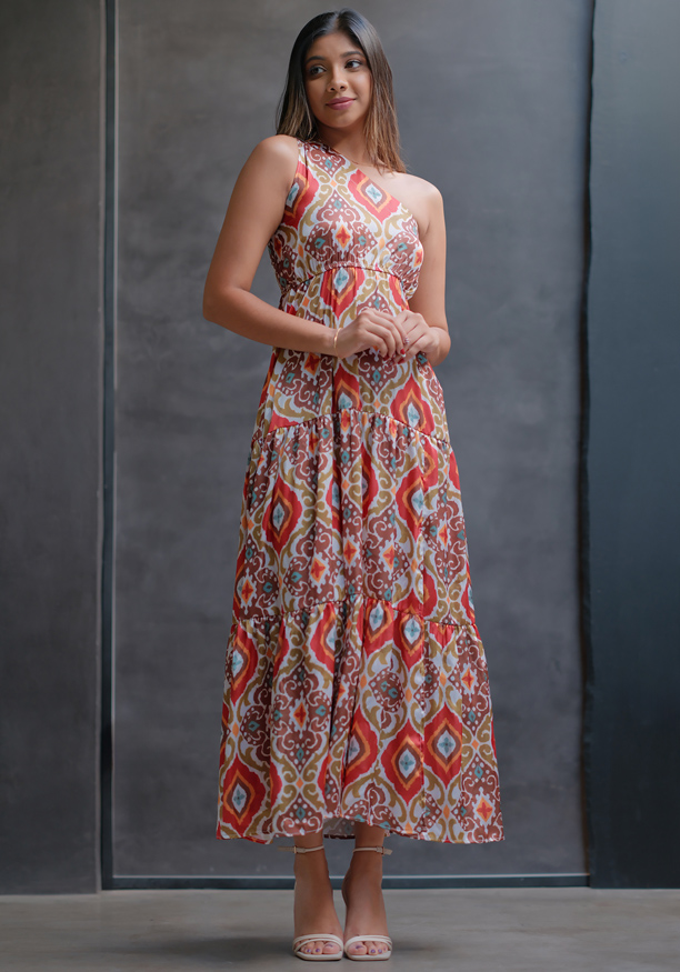 EMILIA BROWN MIX DRESS